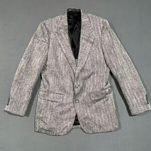 Vintage Coat Tails Continental‎ Herringbone Blazer Gray Mens XL Union Made USA